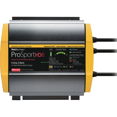 PROMARINER ProMariner 44008 Prosporthd Series USA Batttery Charger, 8 Amps, 2 Bank 44008